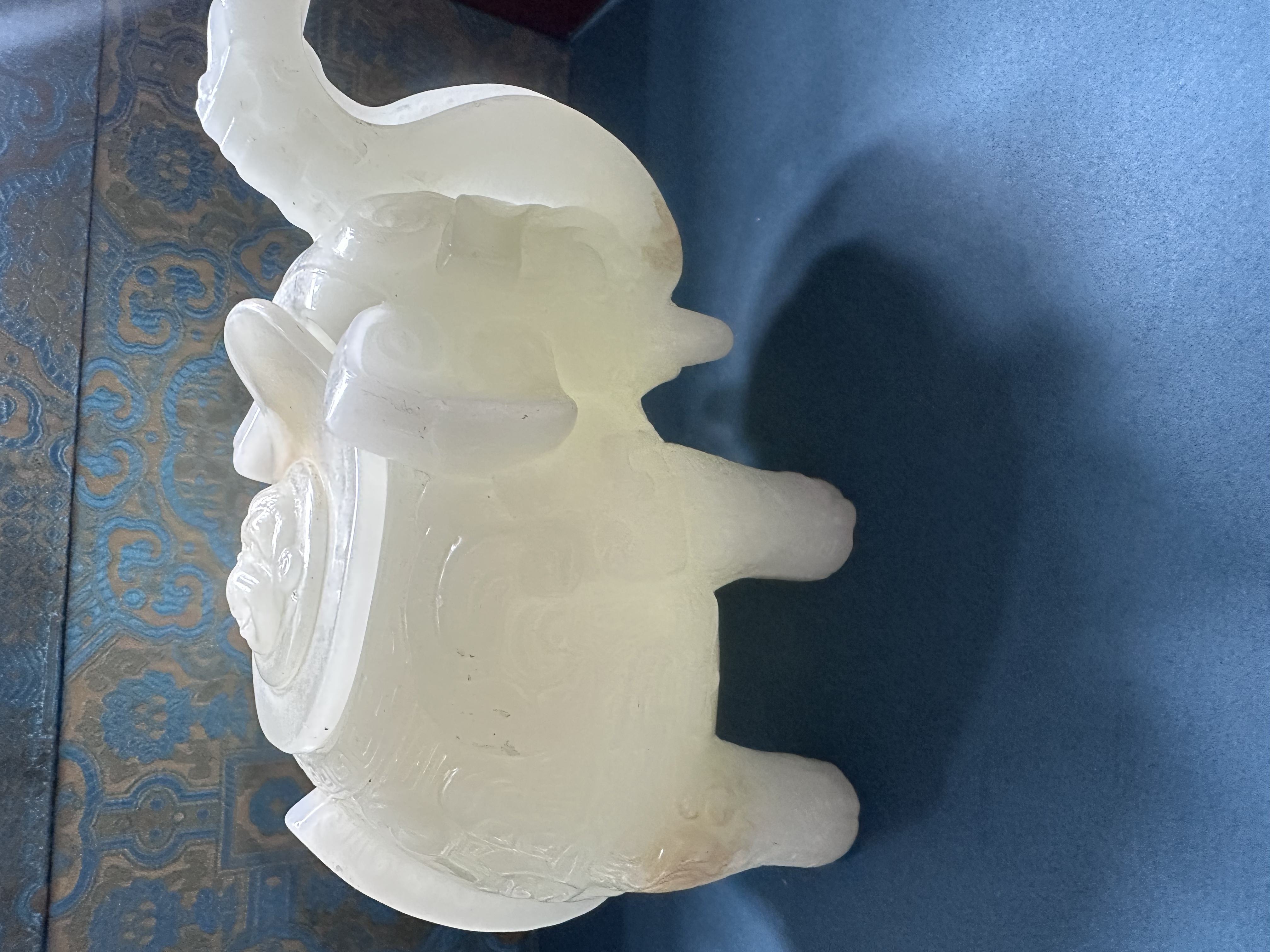 特色摆件家居摆件白石象D-112