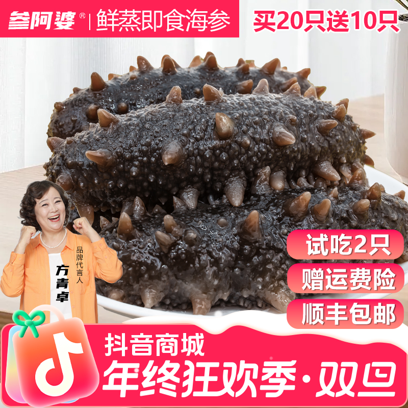 【双旦狂欢购】参阿婆鲜蒸海参即食新鲜海刺参买20送10头非淡干ZB-S