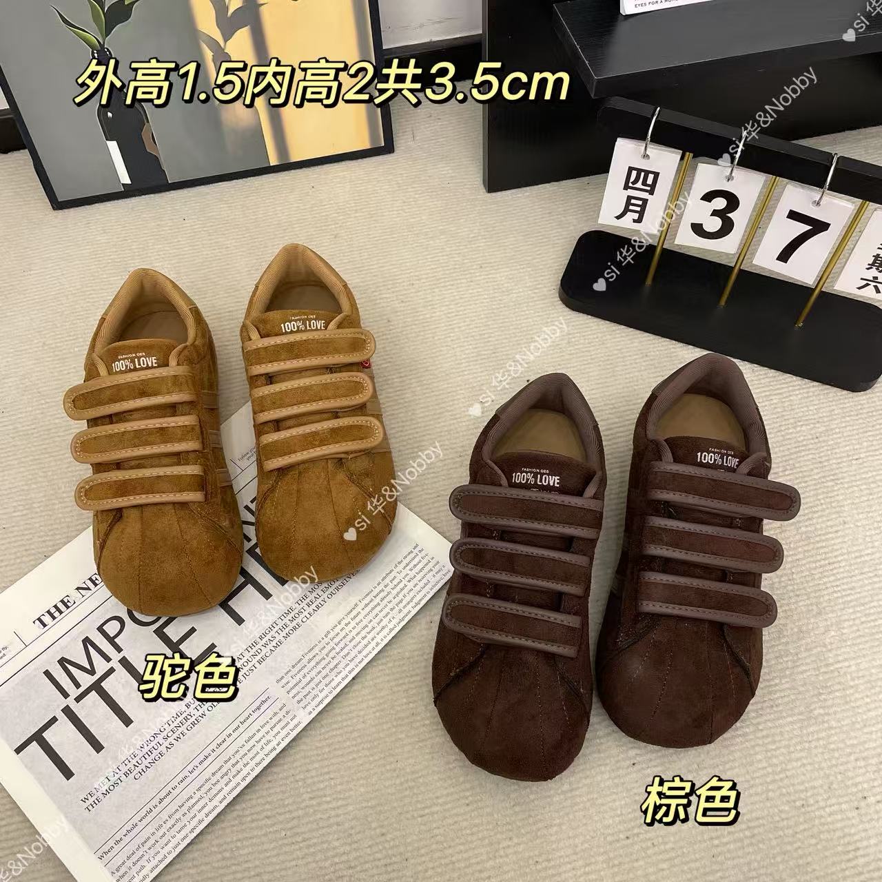 【Si&华严选】内增高德训鞋复古魔术贴百搭板鞋三杠阿甘休闲鞋15801