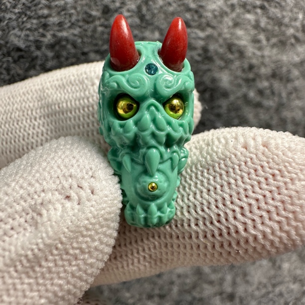 精工雕刻阿呆吞噬三通 对孔12 高22 文玩配饰收尾佛头 精致高品质