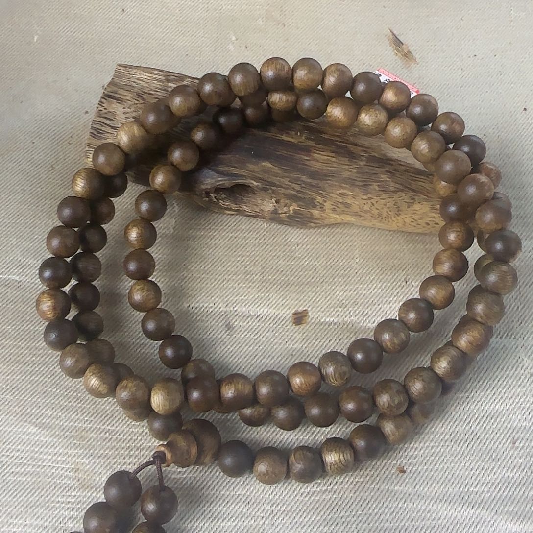 沉香沉香碎屑勾丝➕白棋留疤料08圆珠多圈收藏级28克