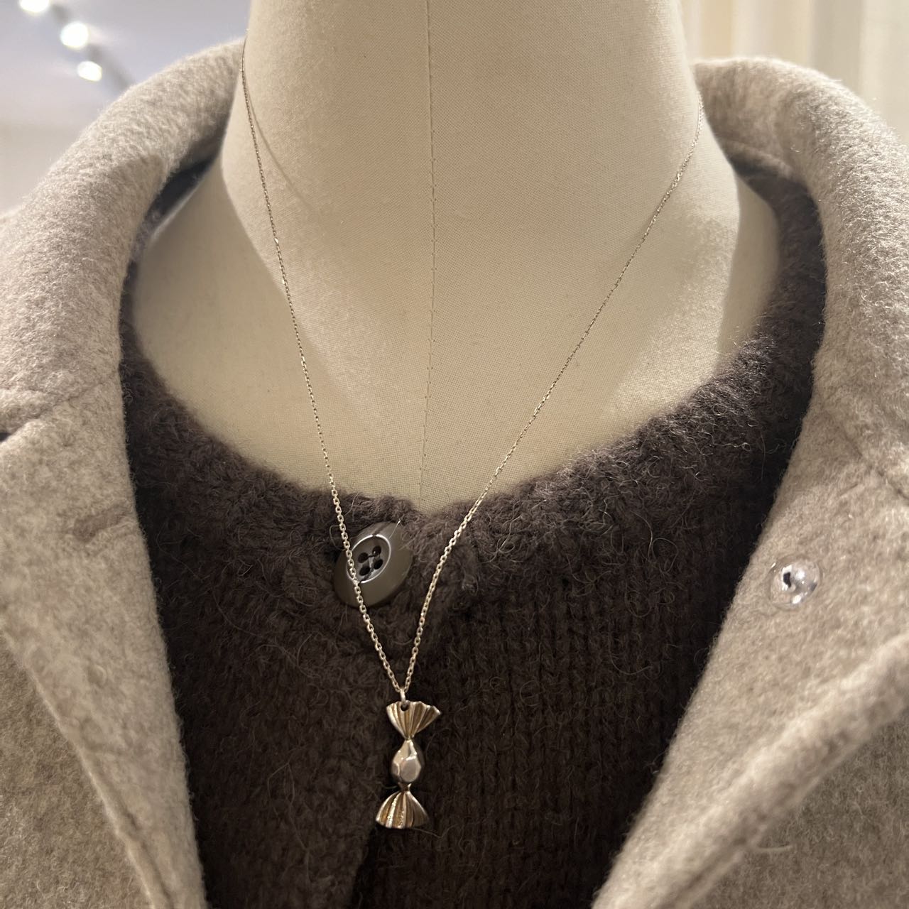 吊坠925银 1227 TJ韩国女装韩国直播代购925银 糖果款 项链饰品 