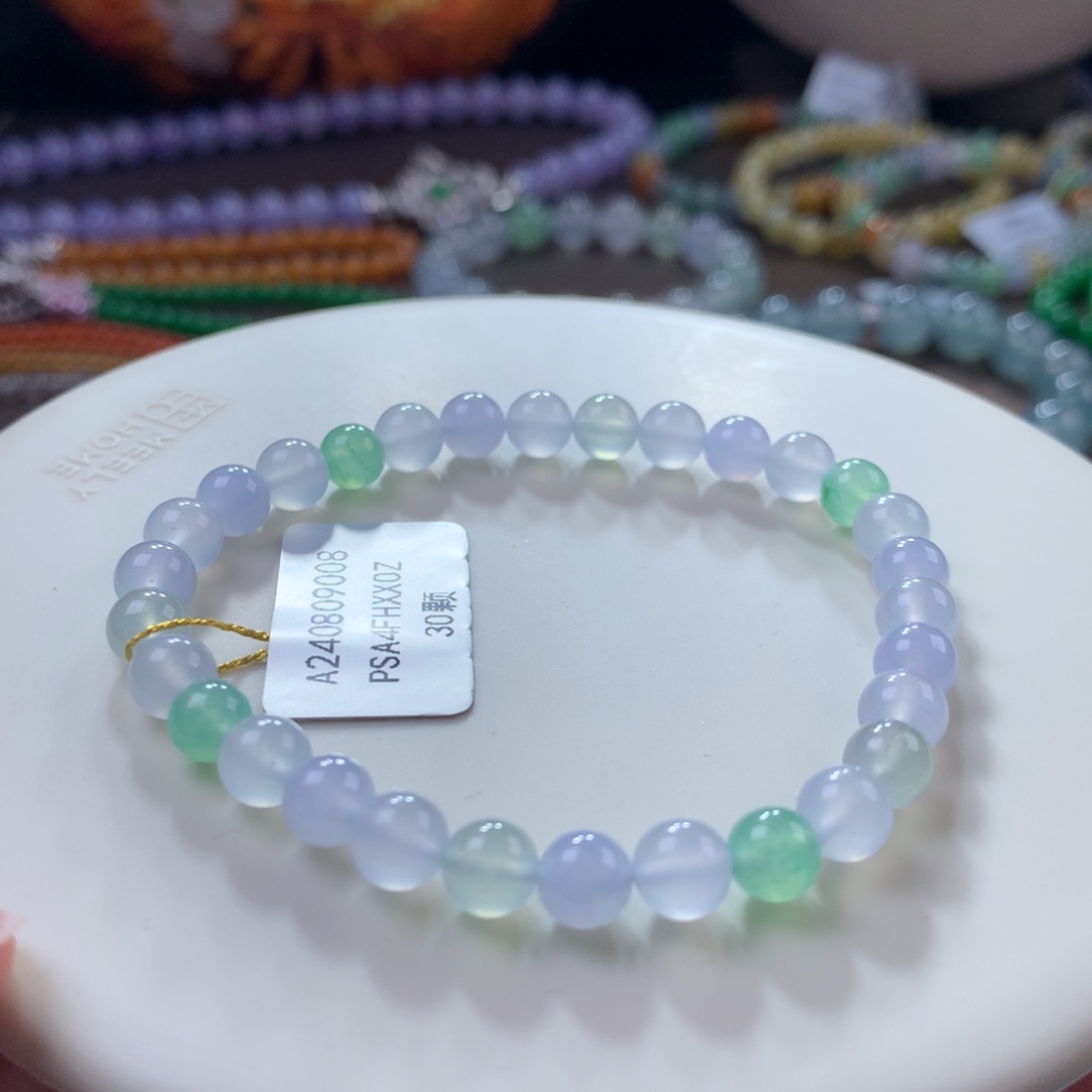 翡翠手链未镶嵌翡翠高冰马卡龙卡6.10+