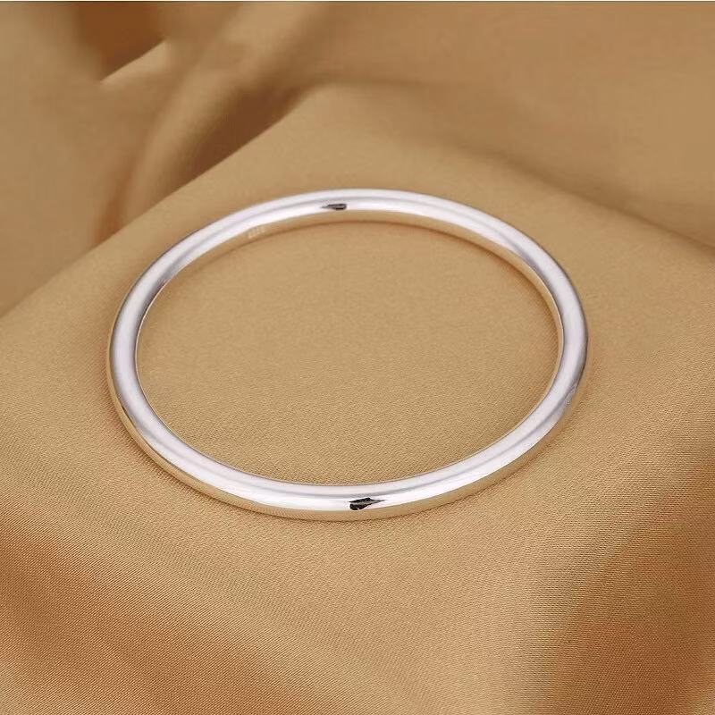 足银手镯 35号链接足银999.9【闭口光面素圈银手镯】经典简约传承款