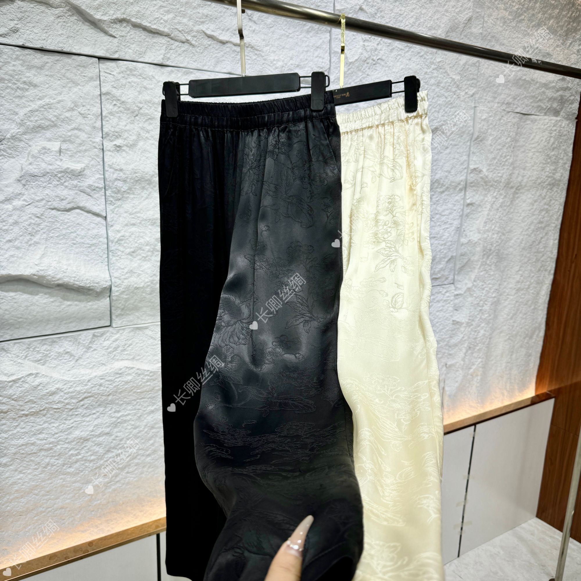 夏季通勤时尚气质松紧腰直筒裤百搭轻奢宽松长裤 GD7859