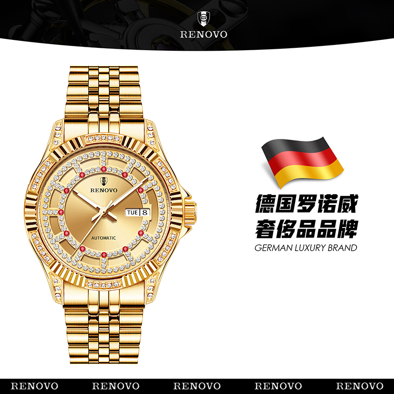 德国注册品牌RENOVO罗诺威高档时尚男士手表-R33255-ZYQA