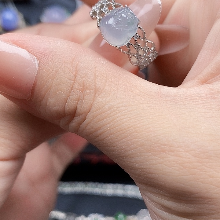 翡翠银S925镶嵌戒指