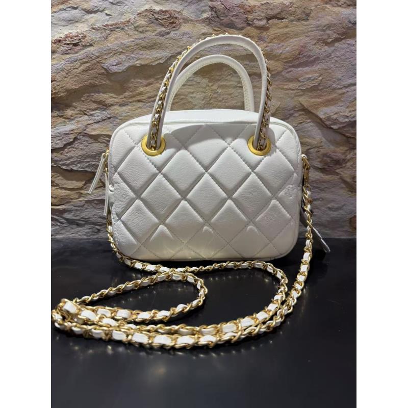 HIRMRIS手工真皮包18-551230-奶白  手链化妆包香