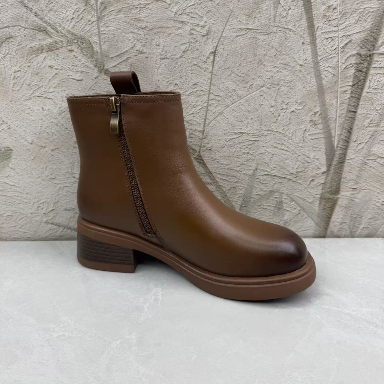 短靴女女靴子（牛皮）女 49-1317 绒