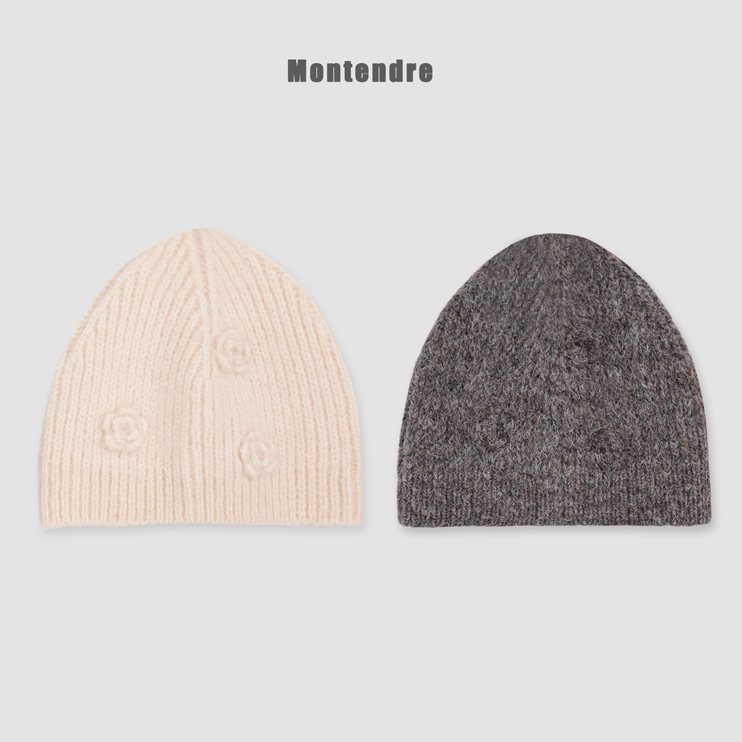 【MonTendre】 秋冬新款 M 混纺保暖百搭毛毡休闲针织帽子