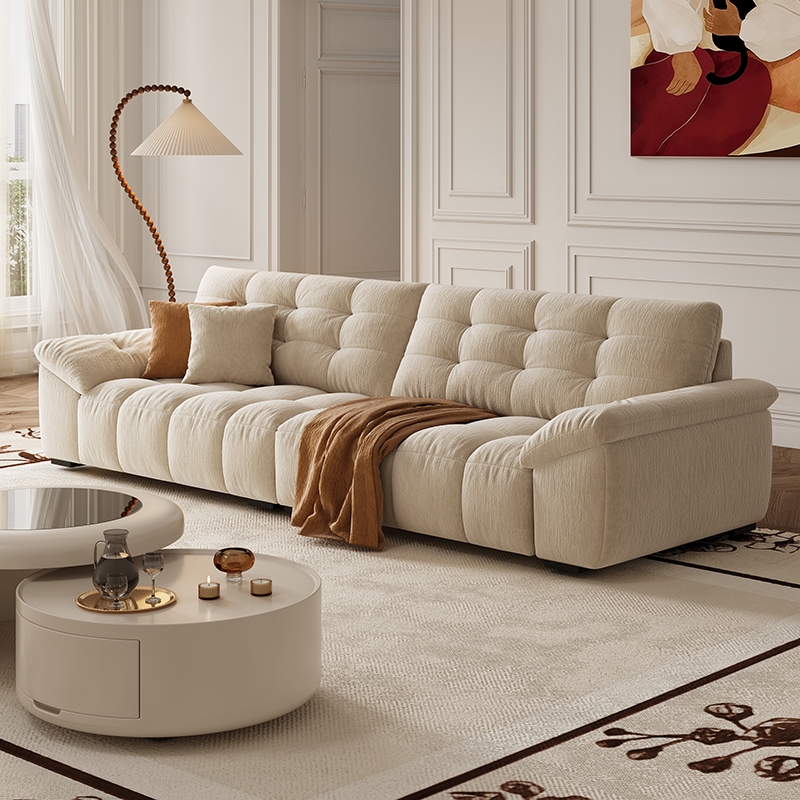 bf家居旗舰店猫抓布艺沙发现代简约奶油风客厅小户型棉花糖沙发