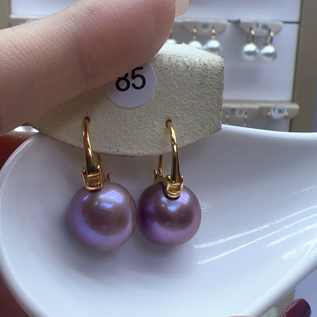 淡水珍珠耳饰银S925镶嵌