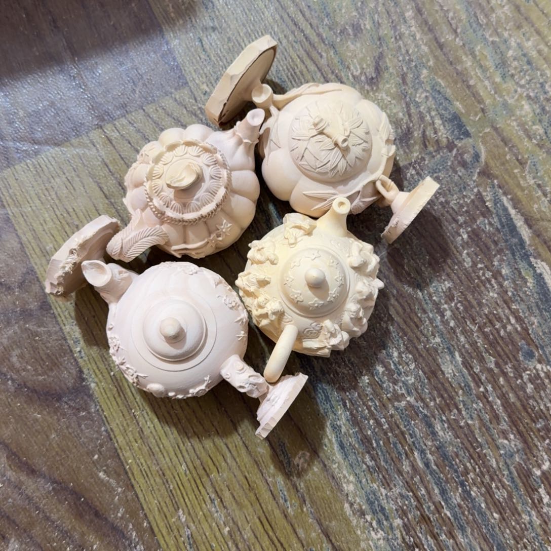 *****黄杨木大叶黄杨木手把件4个有瑕