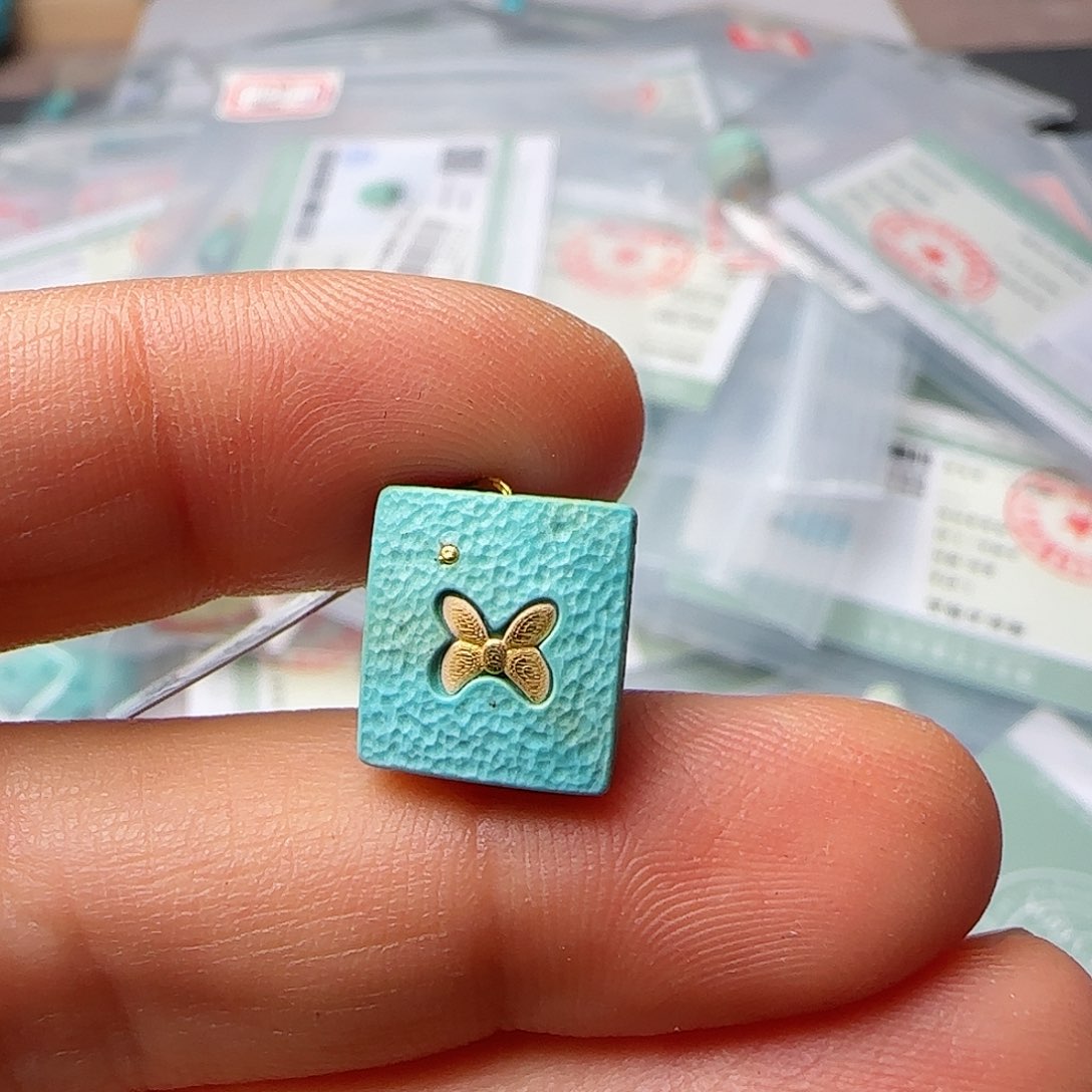 绿松石珠宝半成品未镶嵌凞**娊