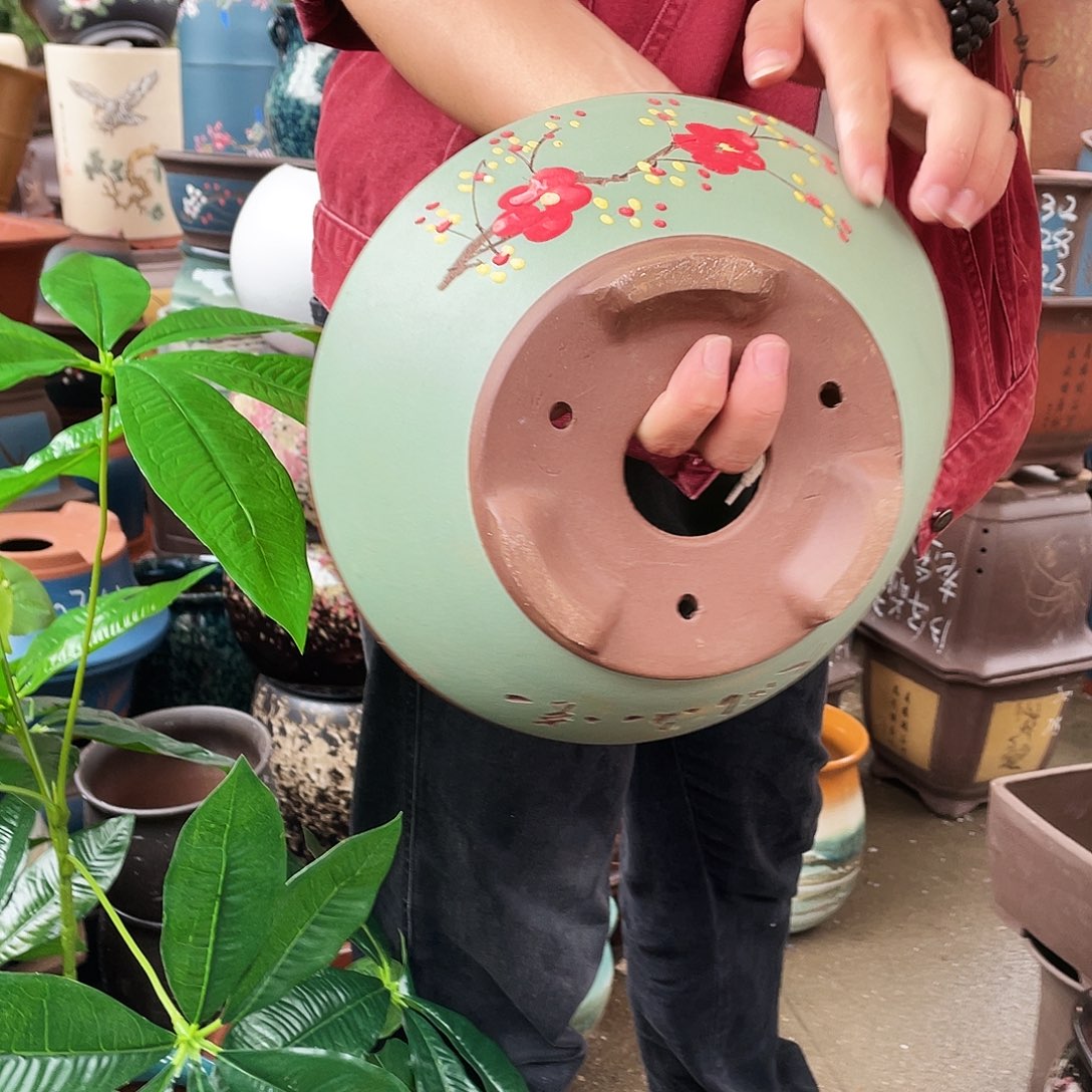绿斗盆点彩中号花盆花盆花盆