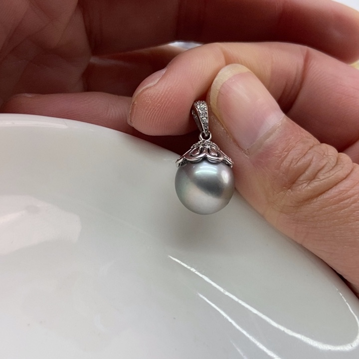 海水珍珠吊坠(不含链)银S925镶嵌