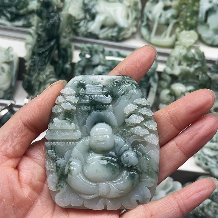 透闪石-蛇纹石玉颈饰未镶嵌k****8