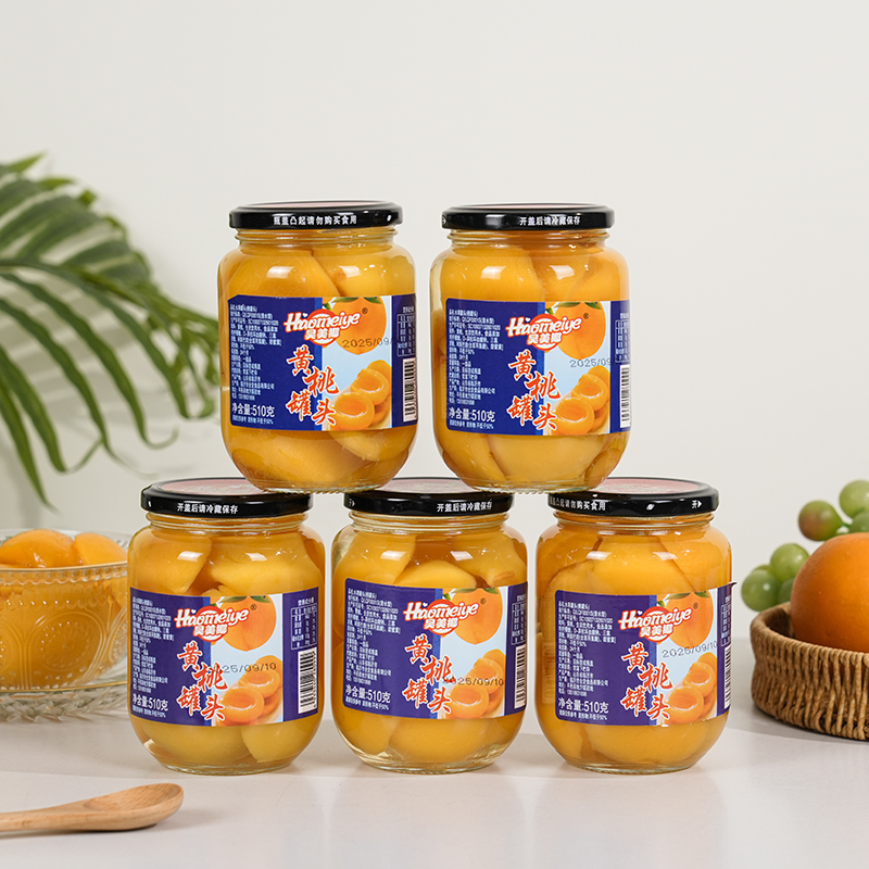 【黄桃罐头】新鲜大瓶水果罐头510g*4瓶整箱批发