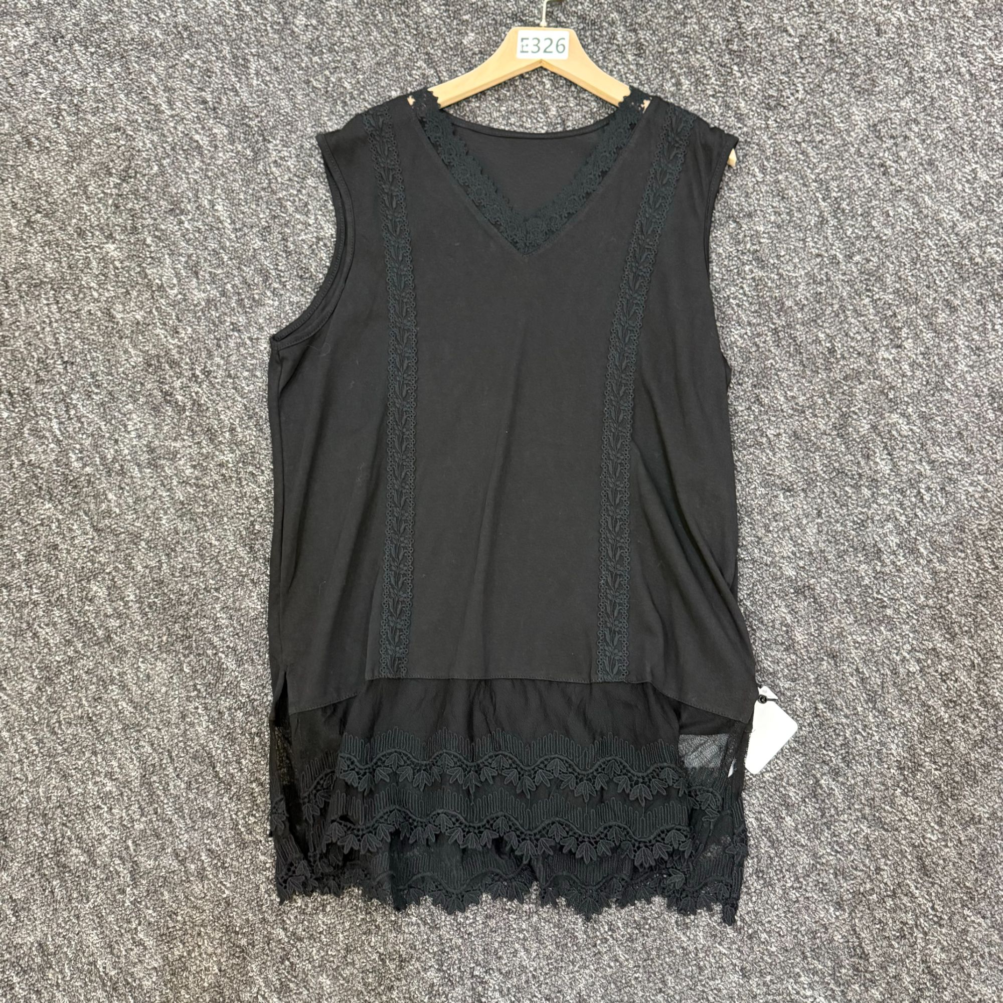 Y506【简一一专属】无袖小背心中长款下摆蕾丝内搭