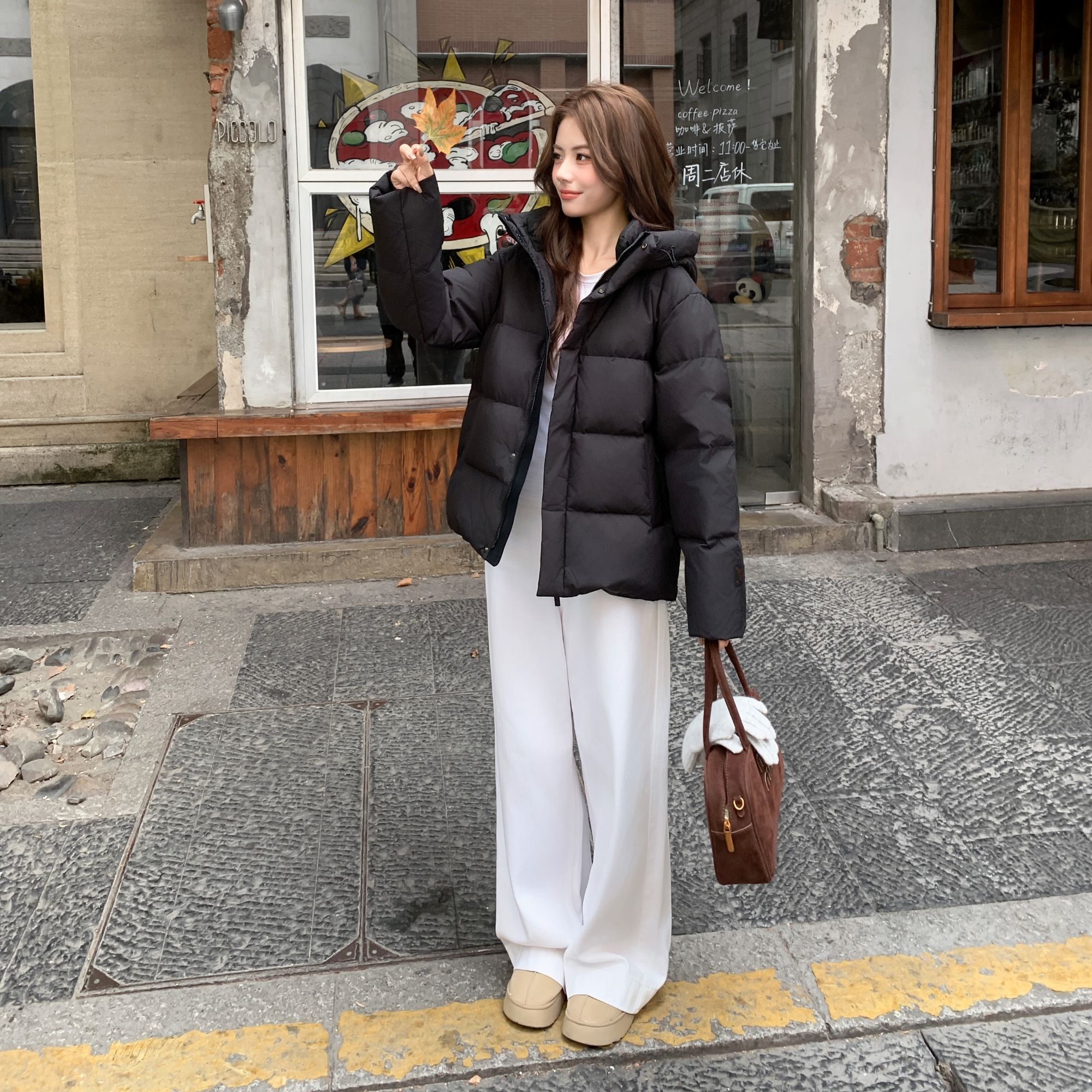 【重磅推荐】男女情侣长短款加厚百搭简约风时尚白鸭绒羽绒服.ZB