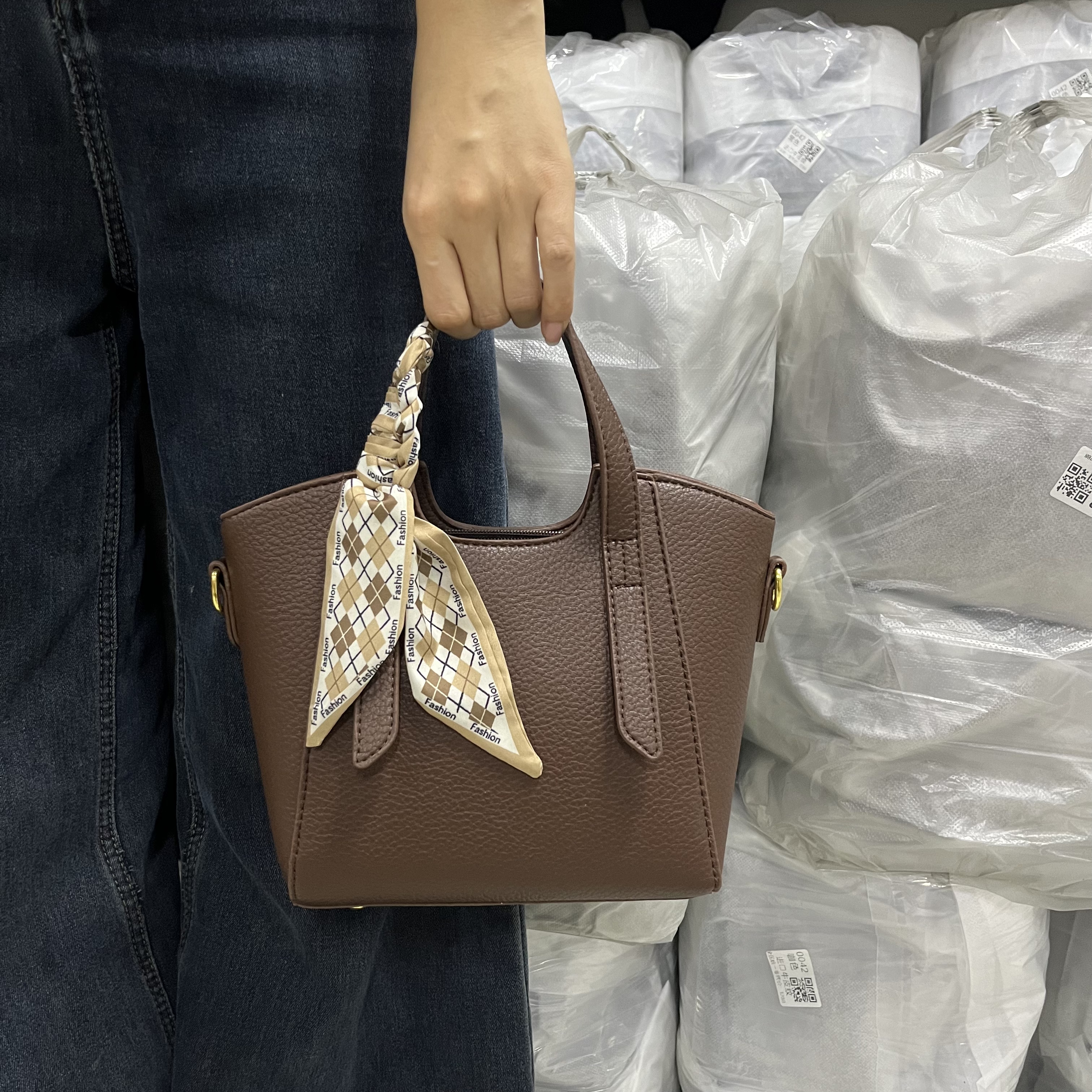 菜篮子包包女手提斜挎款拉链都市简约单肩包休闲百搭托特包气质