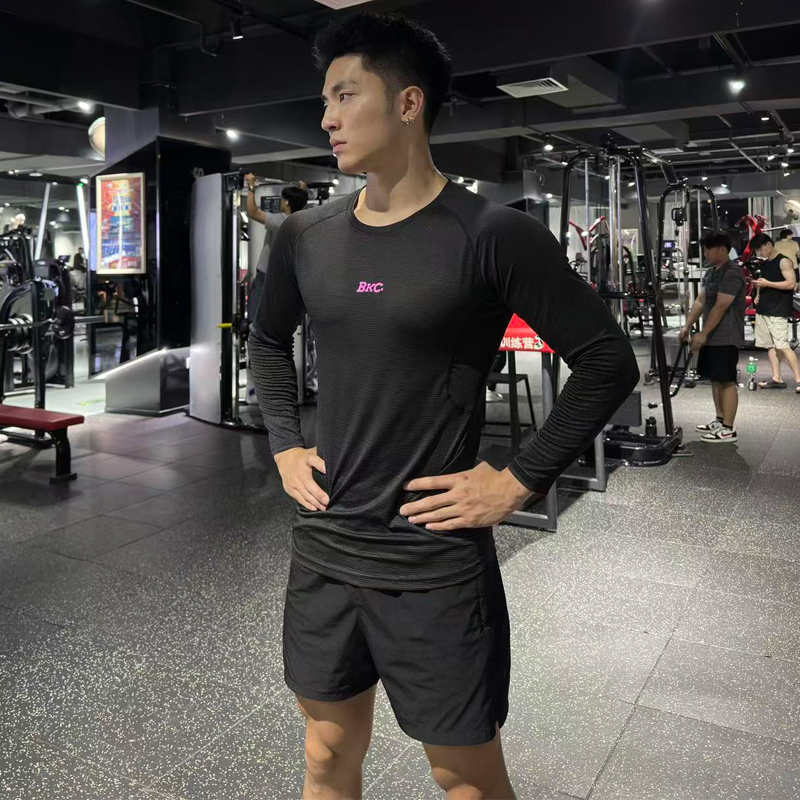 BKCXZICE秋冬运动长袖T恤健身衣美式球员版GI面料篮球训练紧身衣