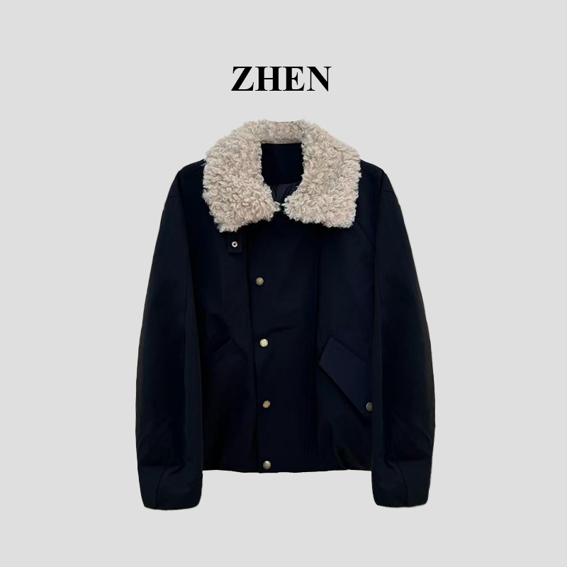 【ZHEN】25K01585 2025新款秋冬保暖羽绒外套职场风小众设计师款