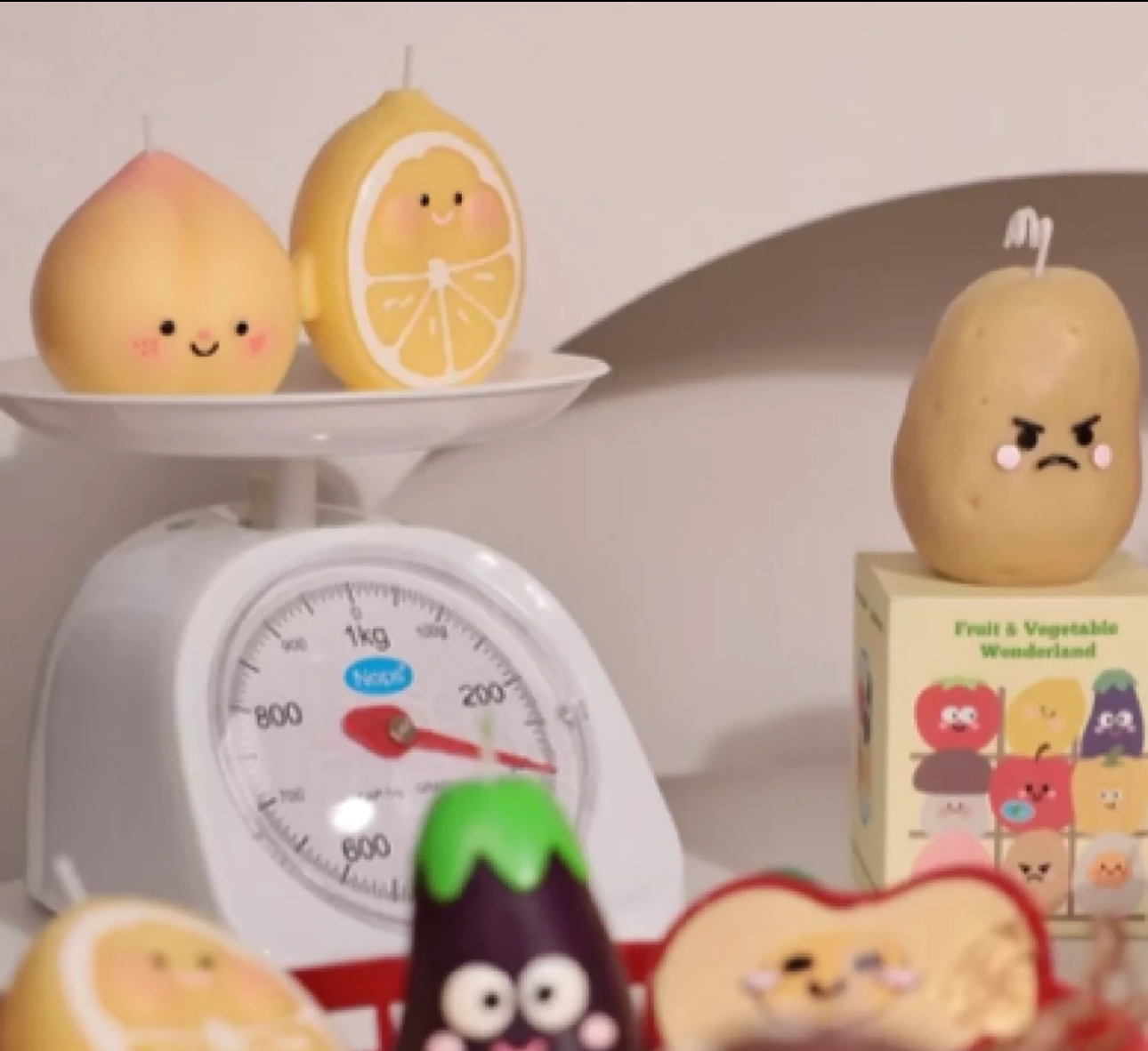 Jelly cat风香薰蜡烛可爱蔬菜水果家居摆件ins小众创意礼物高级感