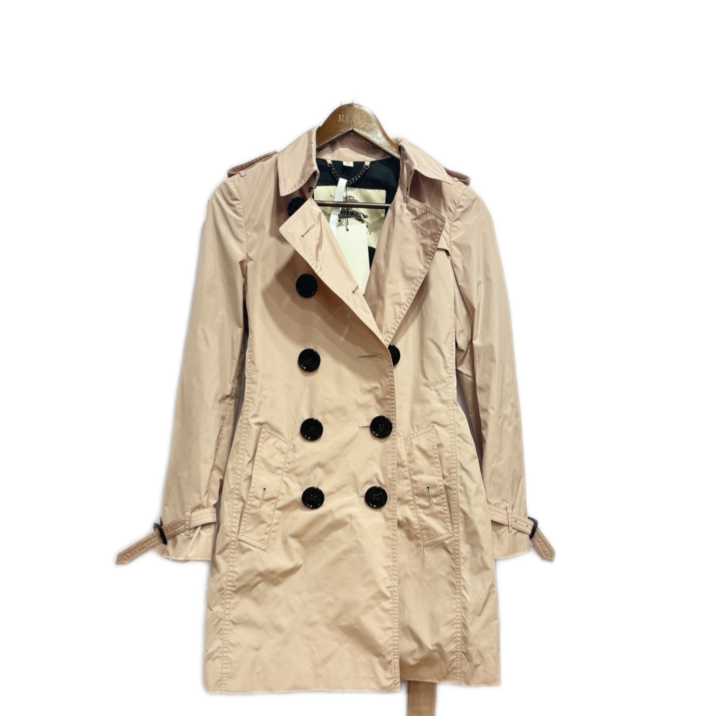 99新 BURBERRY/博柏利 02197粉色风衣38码 