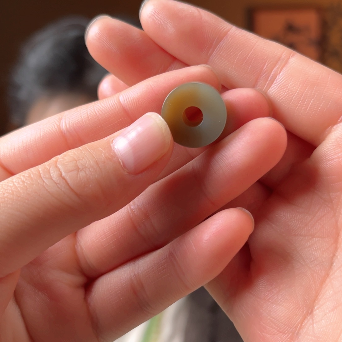 吊坠(不含链)未镶嵌和田玉新疆且末蓝糖扣子80