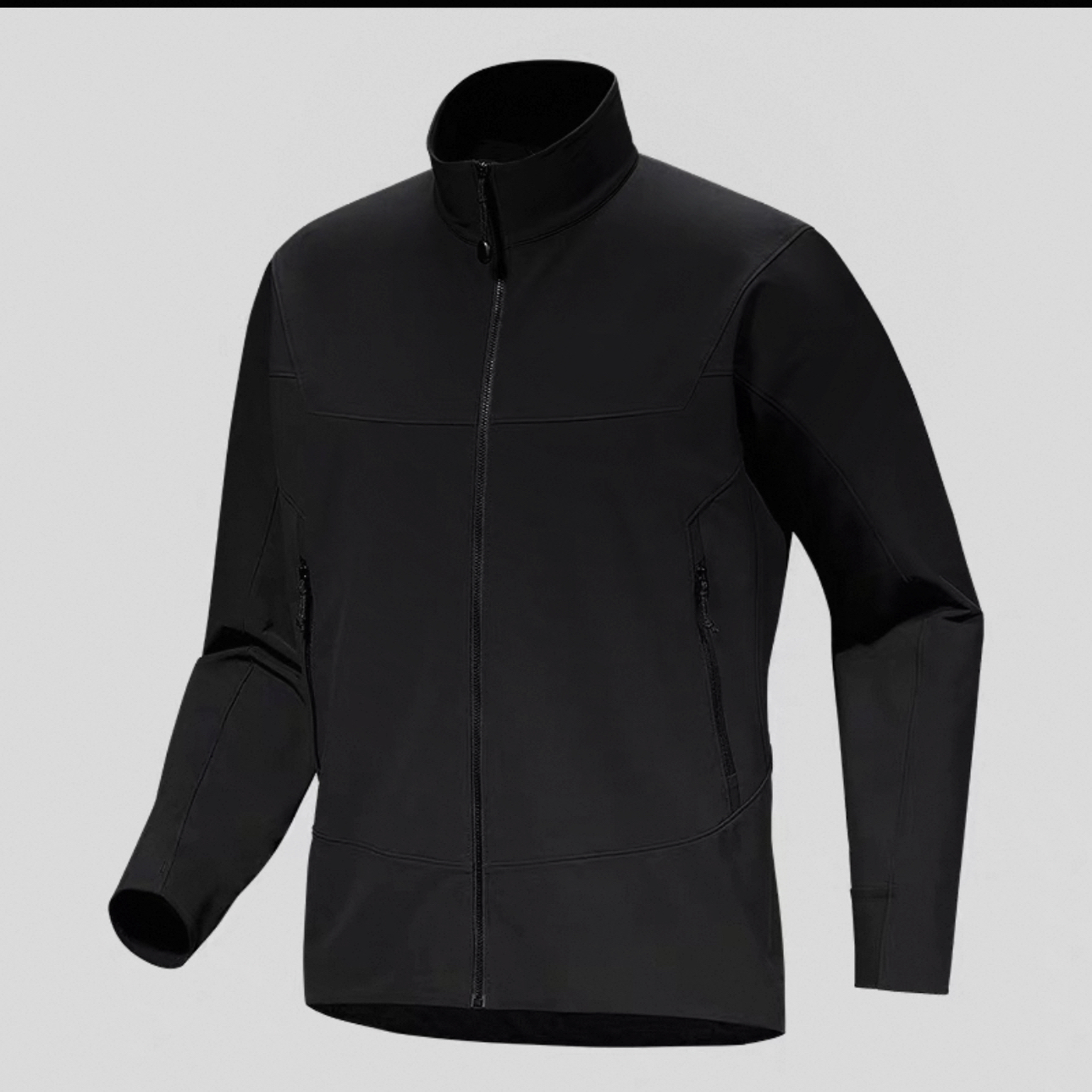 男士新款秋季立领纯色防风透气户外休闲运动软壳夹克外套