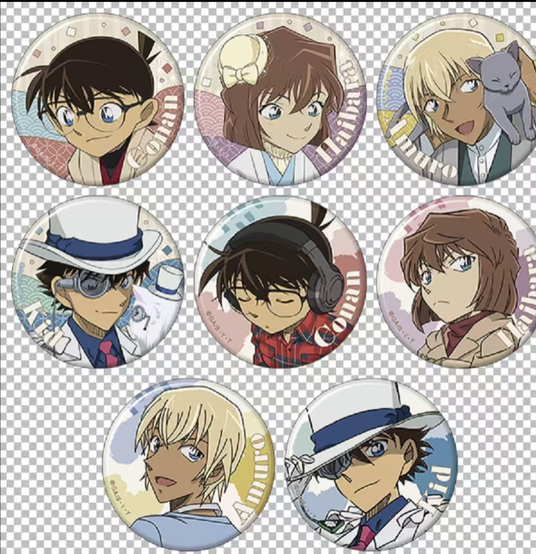 柯南日谷 柯南和服与猫吧唧徽章盲盒  盲盒默认代拆 收藏潮玩