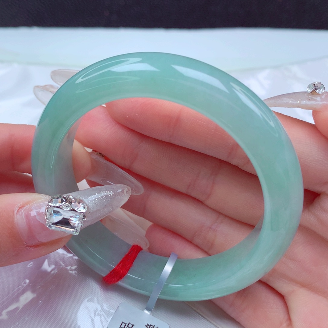 翡翠手镯未镶嵌天然缅甸翡翠A货手镯 40号