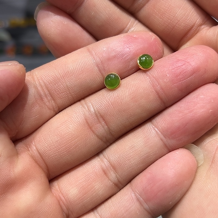 和田玉银S925镶嵌耳饰多样性发货拍一发一