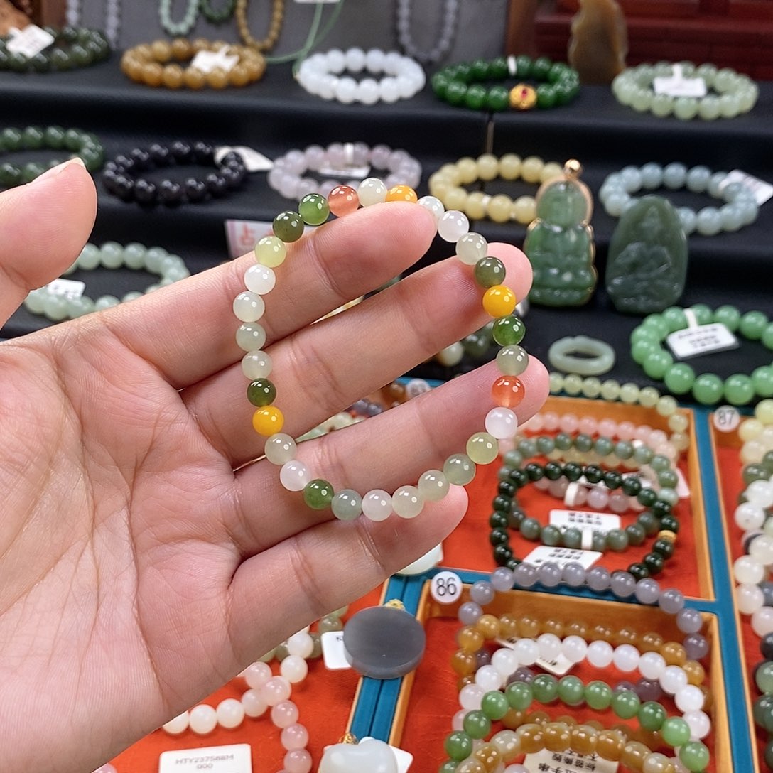 和田玉手链 6MM未镶嵌