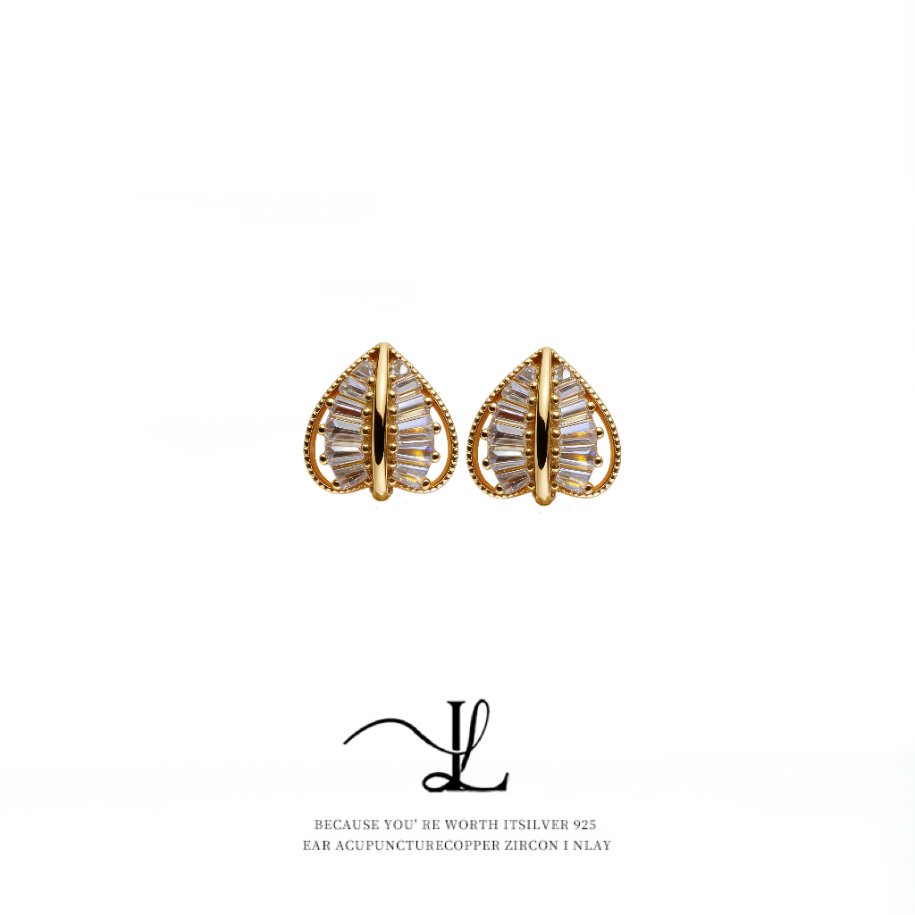 铜合金锆石耳饰 LL Jewelry & 轻奢系列桃心锆石耳钉