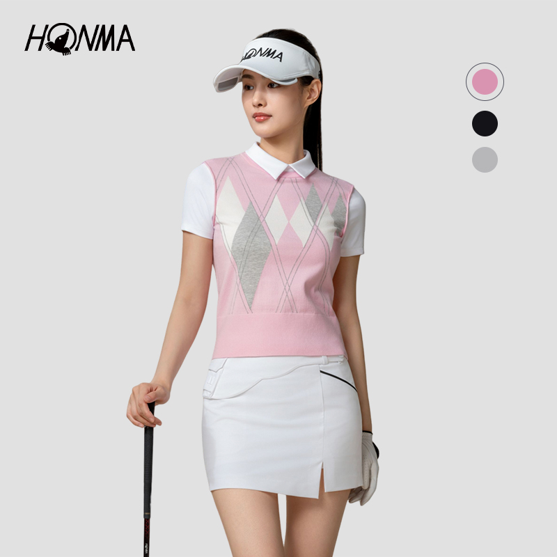 备用【专业高尔夫】HONMA翻领时尚女士短袖POLO衫舒适HWLC707R610