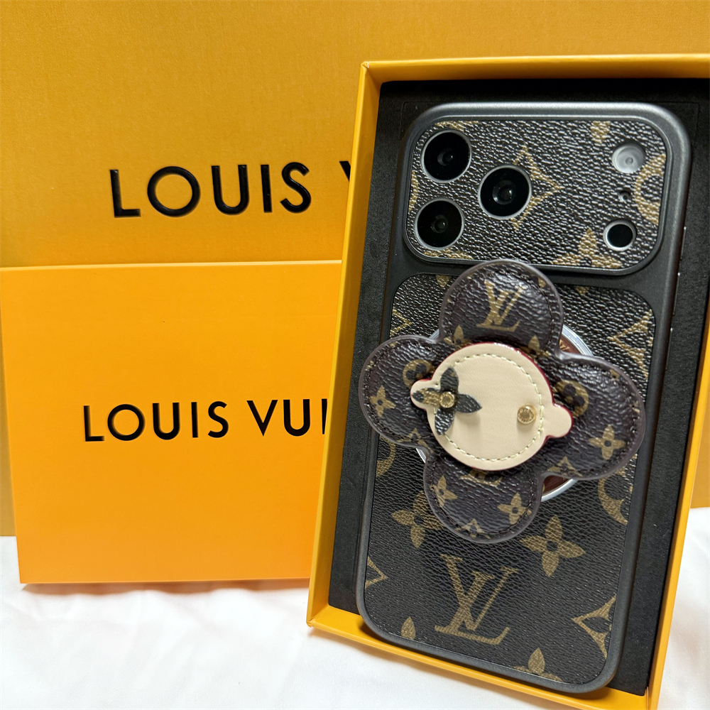 秒变17磁吸款经典老花皮质适用iPhone17promax新款16苹果15手机壳