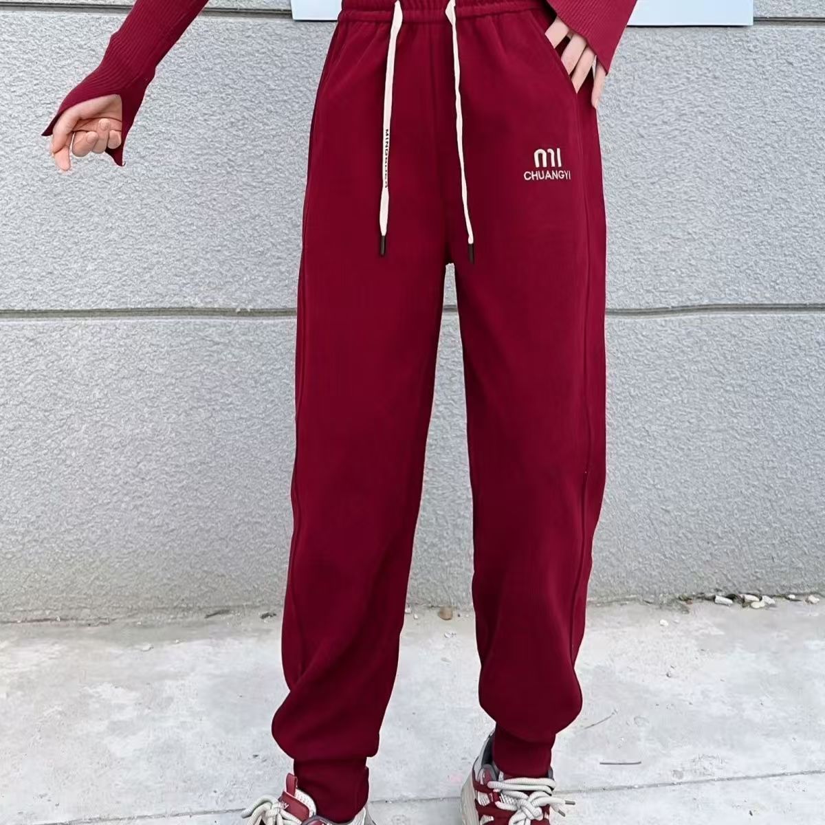 2025秋款时尚休闲百搭卫裤女款高腰宽松显瘦束脚裤洋气超前哈伦裤