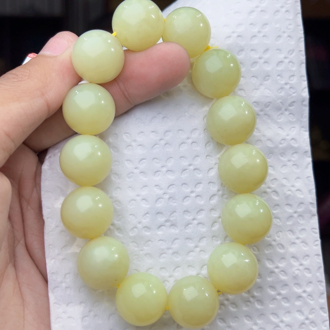 和田玉未镶嵌手串天然和田玉新疆若羌黄口料卡16