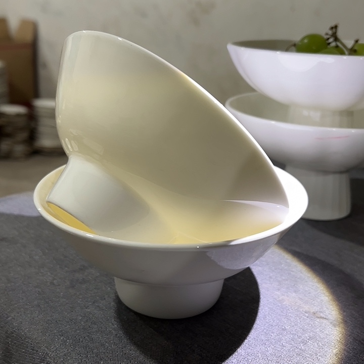 库存尾货高骨瓷果盘一对