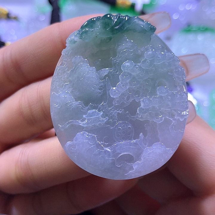 颈饰未镶嵌翡翠天然翡翠A货吊坠