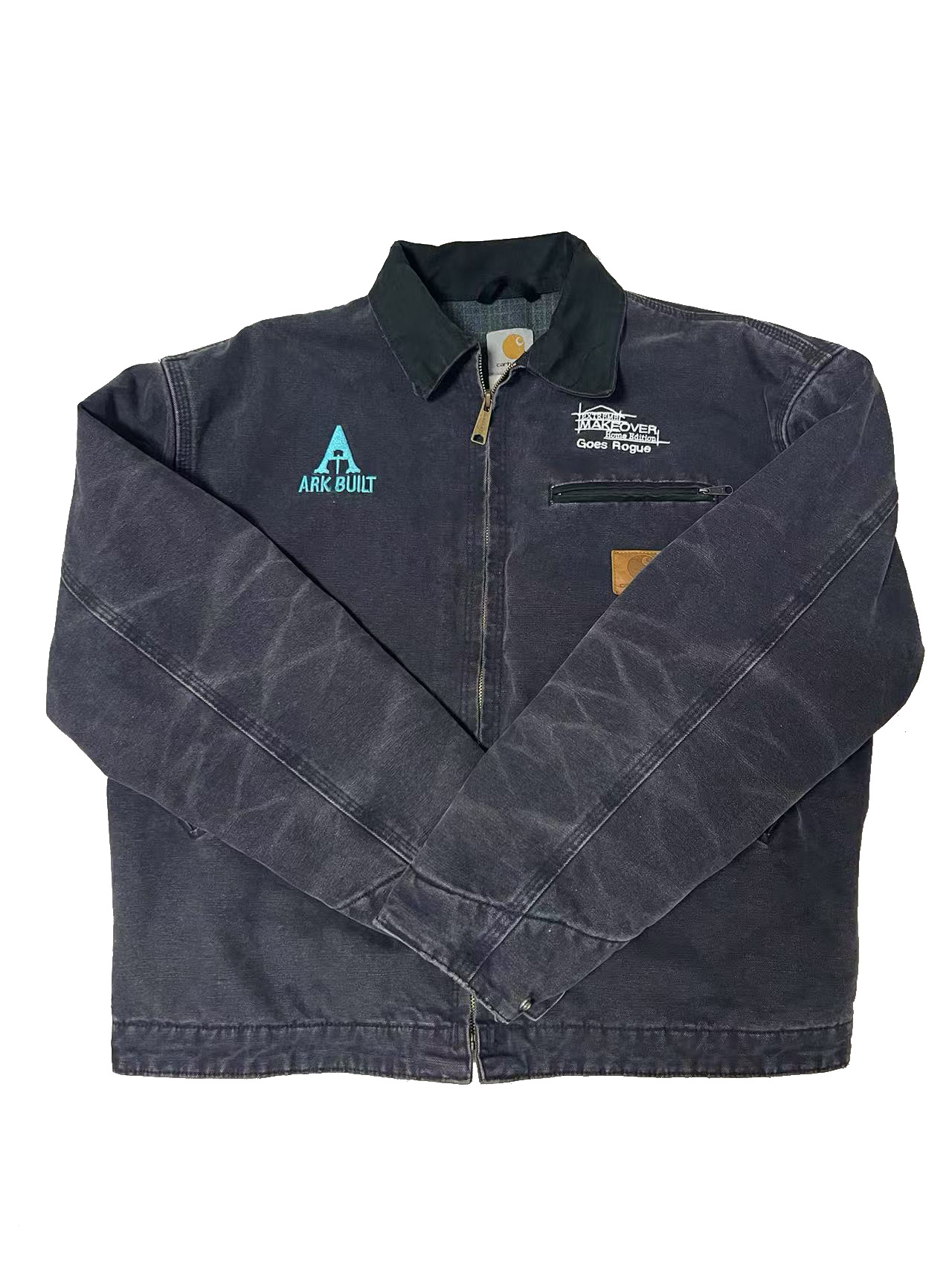 汽油蓝猫须铁塔联名-J97重磅水洗美式复古潮流夹克卡哈特外套