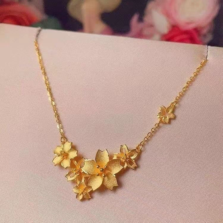 合金项链 合金项链 时尚三生花项链