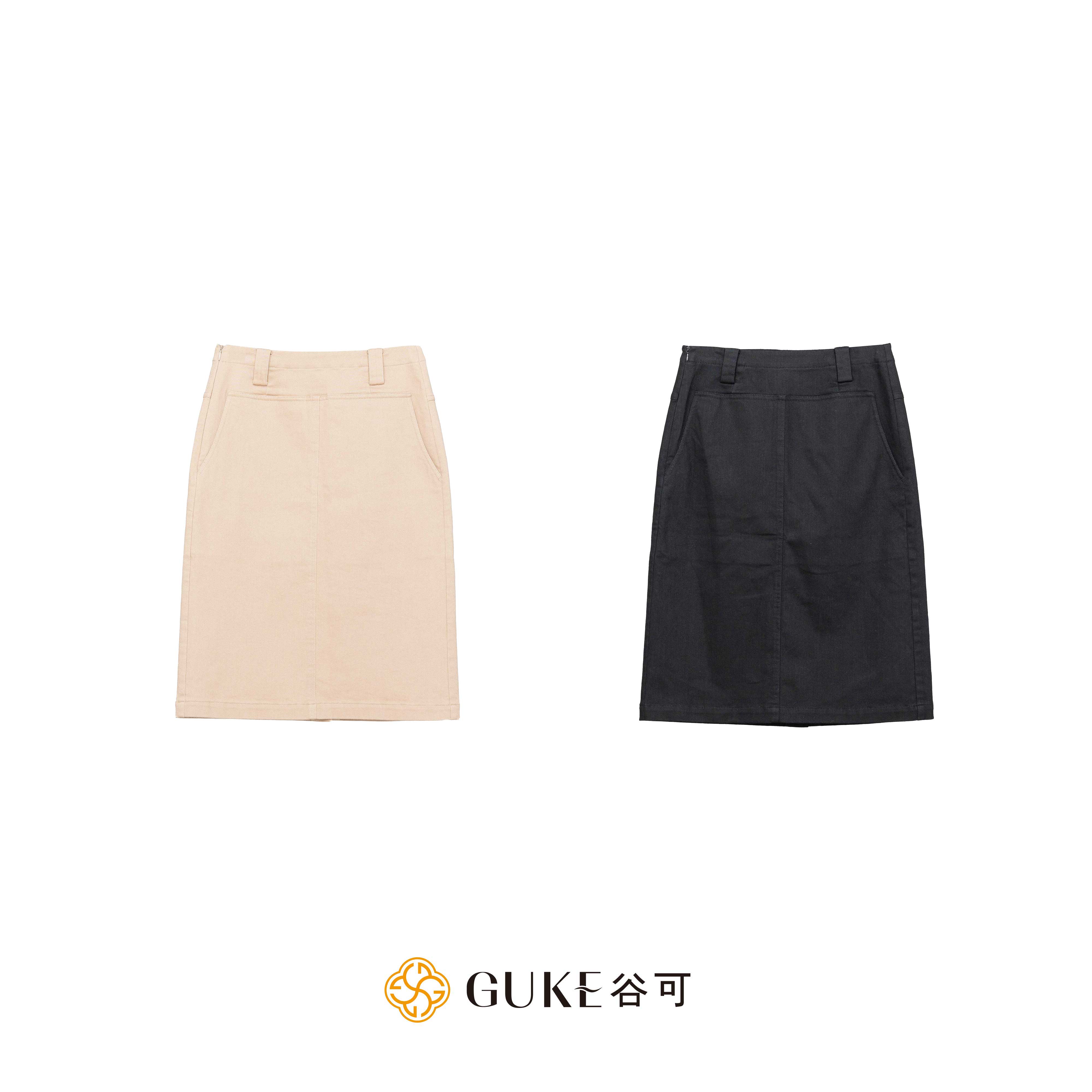 GKE/谷可Q1015通勤百搭修身半身裙2025秋季新款高腰时髦女中长裙