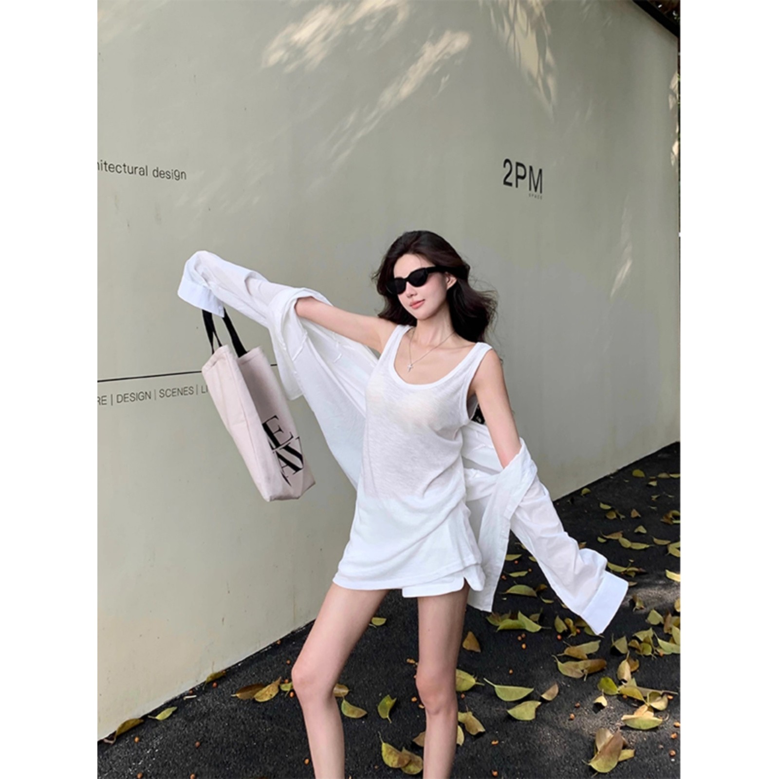 美式慵懒风长袖衬衫女春夏洋气休闲叠穿内搭小众显瘦上衣白色