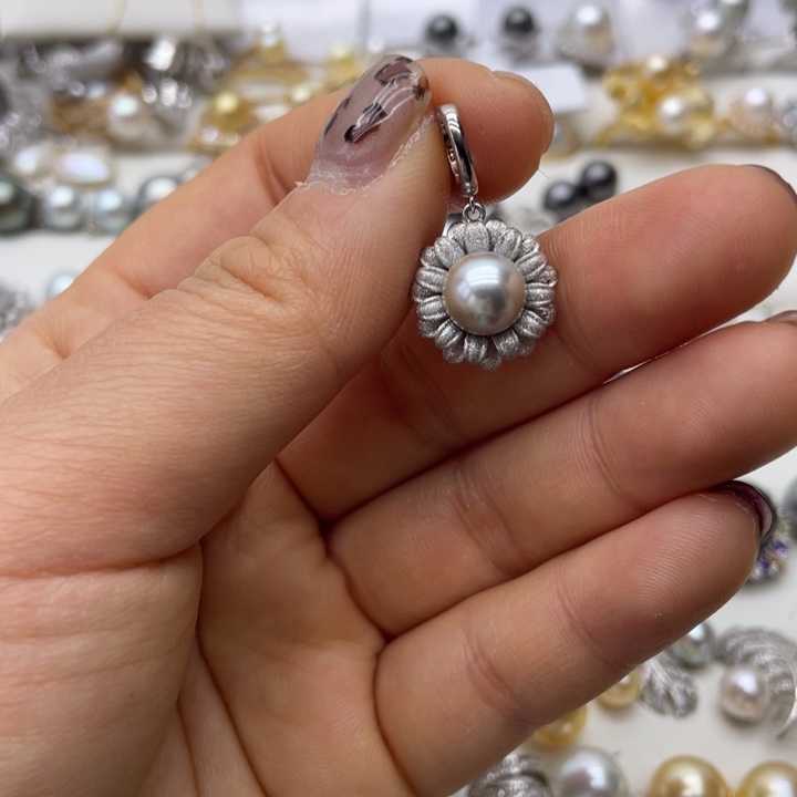 海水珍珠吊坠(不含链)银S925镶嵌
