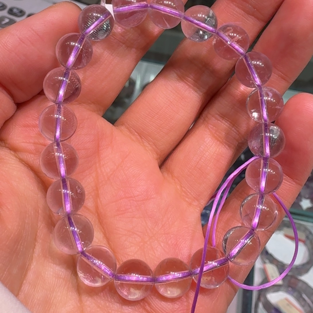 紫晶珠宝半成品未镶嵌紫水手链