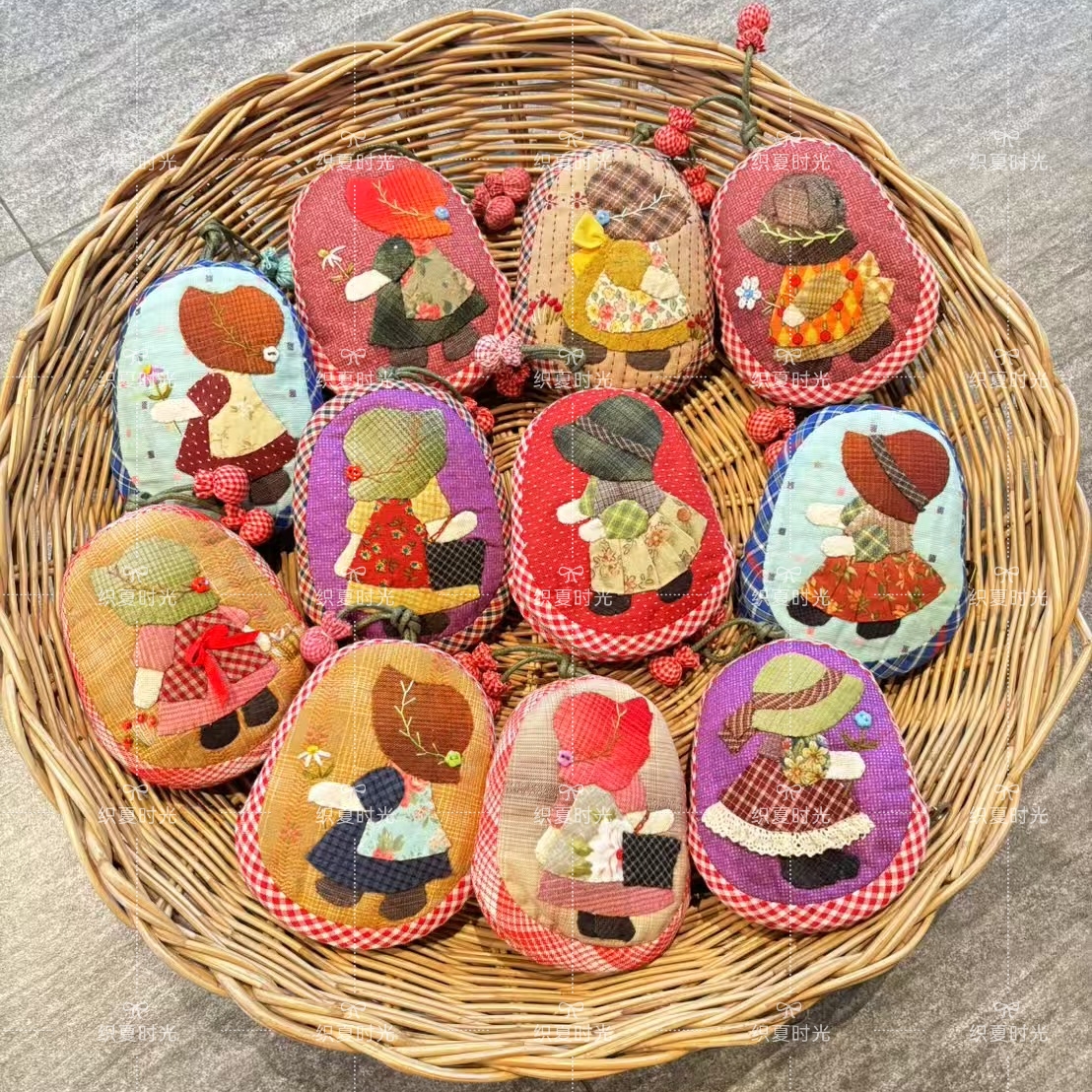 钥匙包织夏时光苏姑娘布艺 进口手工包 先染布 直播间选款