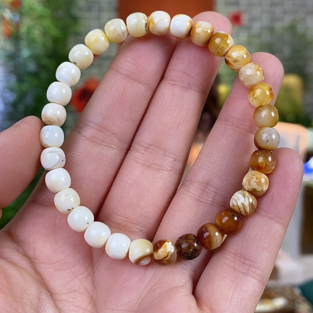 琥珀珠宝奇石未镶嵌蜜蜡手串6.5mm